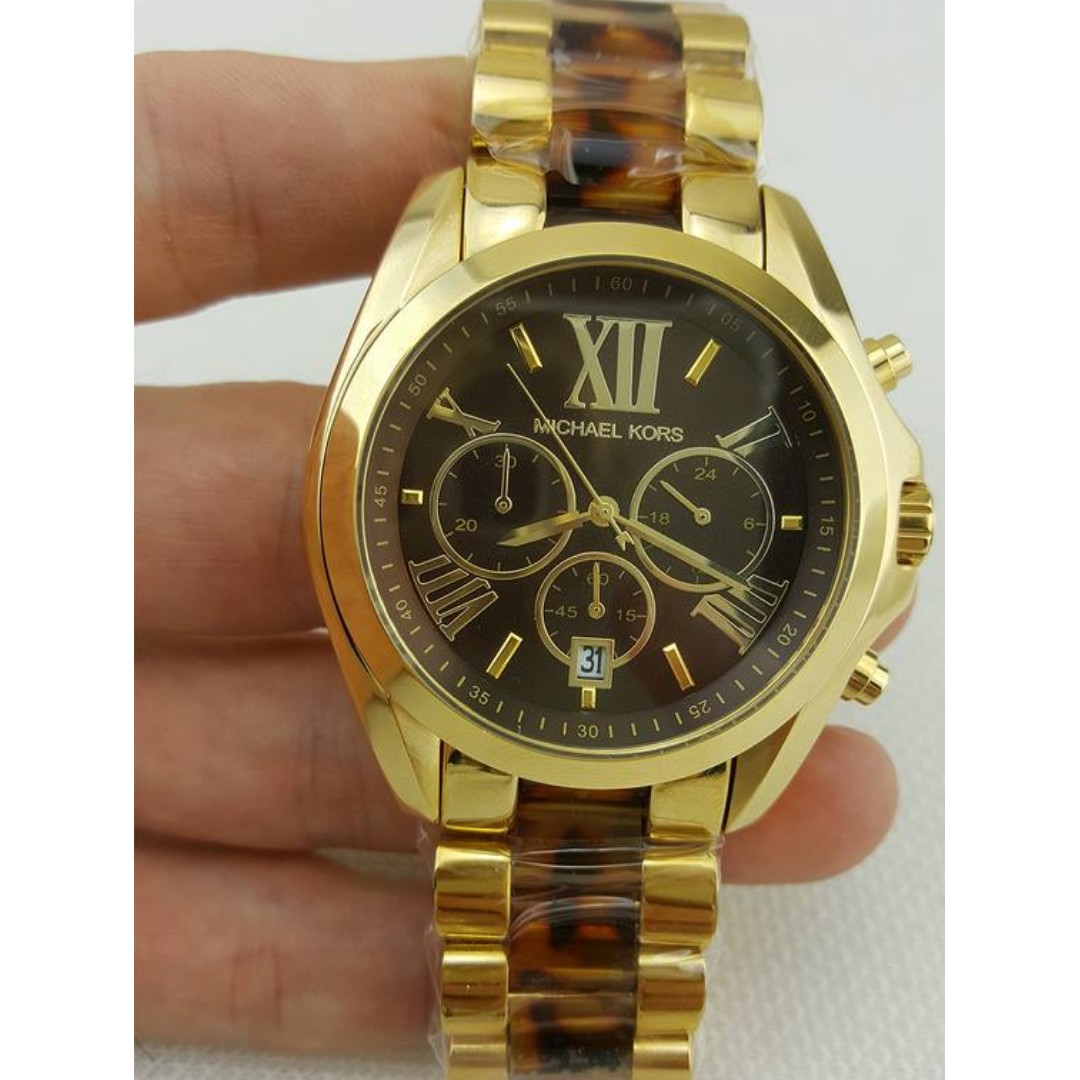 Michael Kors Bradshaw Chronograph Tortoiseshell Women's Watch - MK5696 ...