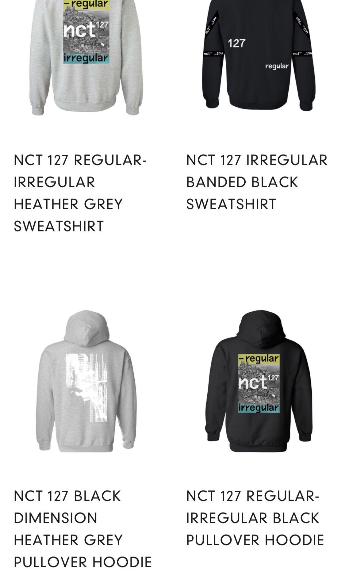 nct 127 irregular banded black sweatshirt