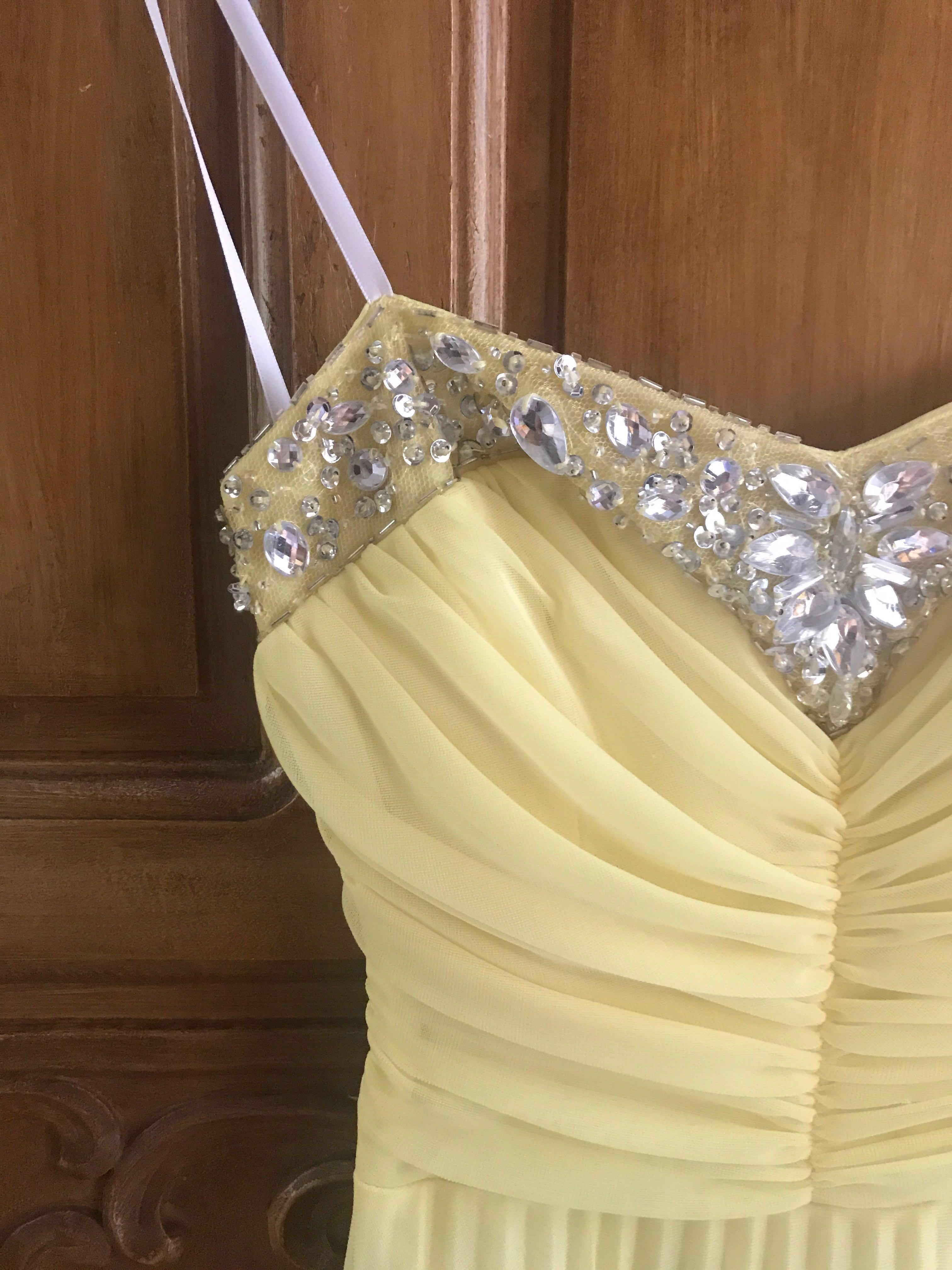 Pastel Yellow Gown, Women's Fashion, Dresses & Sets, Evening dresses