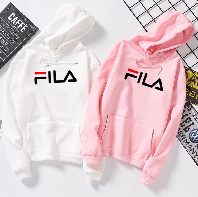 po] tumblr basic fila hoodie, Women's 