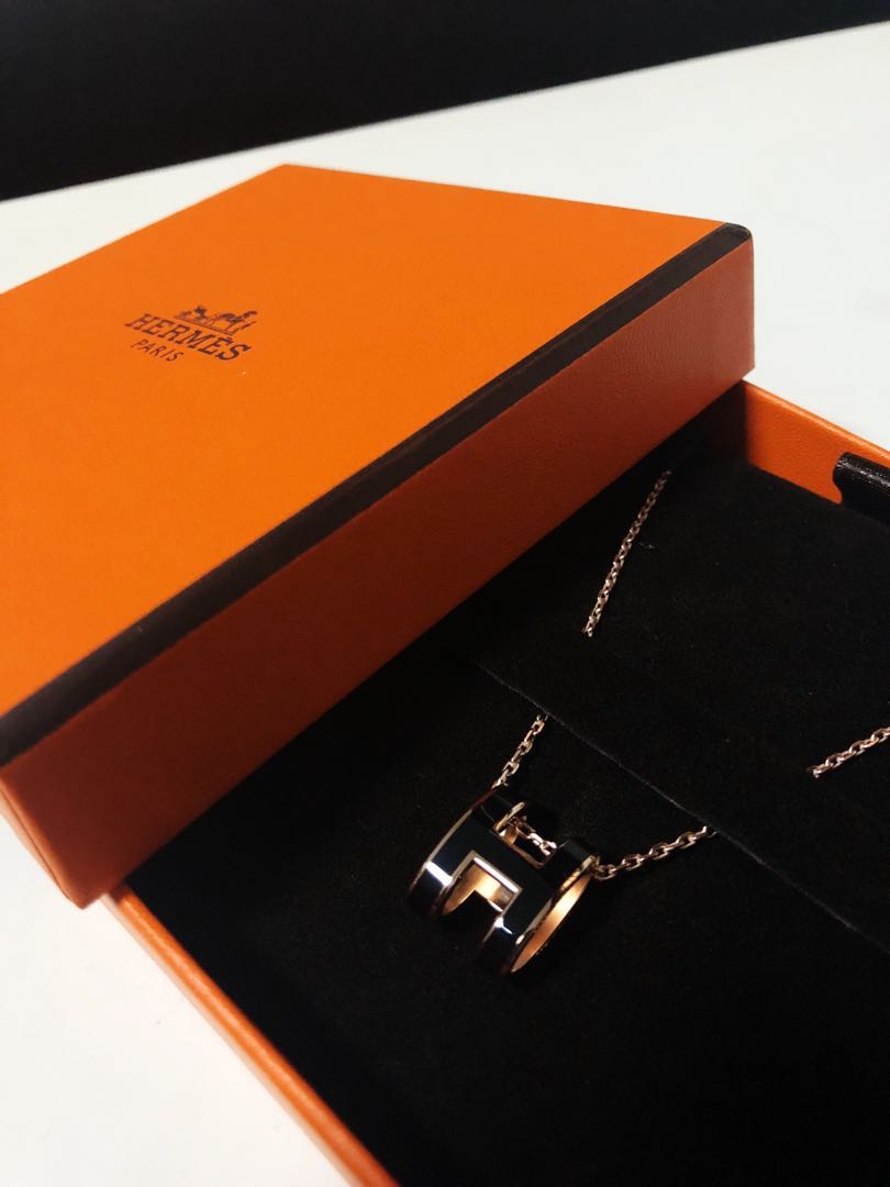 Rose Gold Hermes Necklace, Luxury 