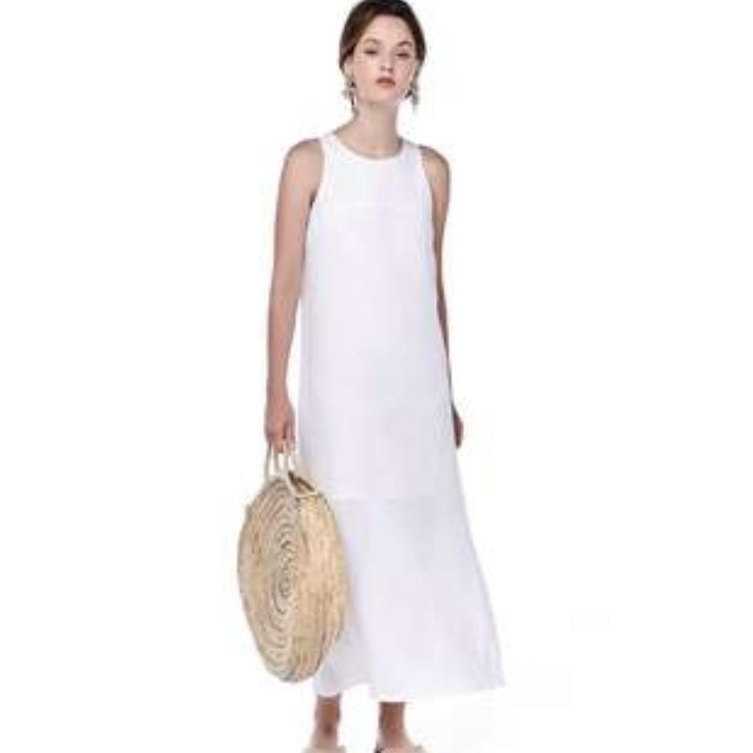 The Editor S Market Jandise Linen Maxi Dress Size Xs In White Tem Women S Fashion Clothes Dresses Skirts On Carousell