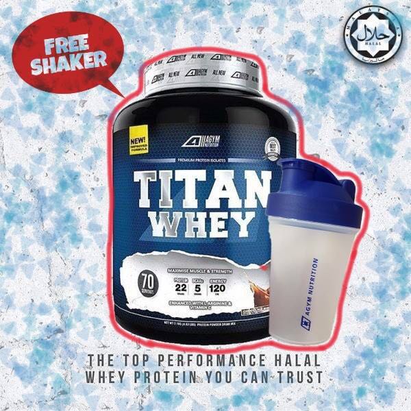 Titan Whey Halal Whey Protein, Food & Drinks, Beverages on Carousell
