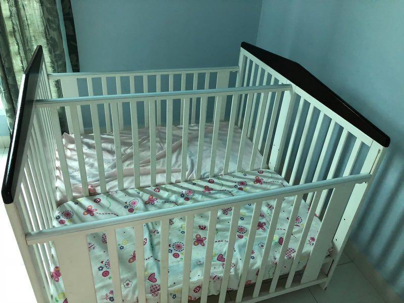 Twin baby cot + mattress, Babies & Kids, Baby Nursery & Kids Furniture, Cots & Cribs on Carousell