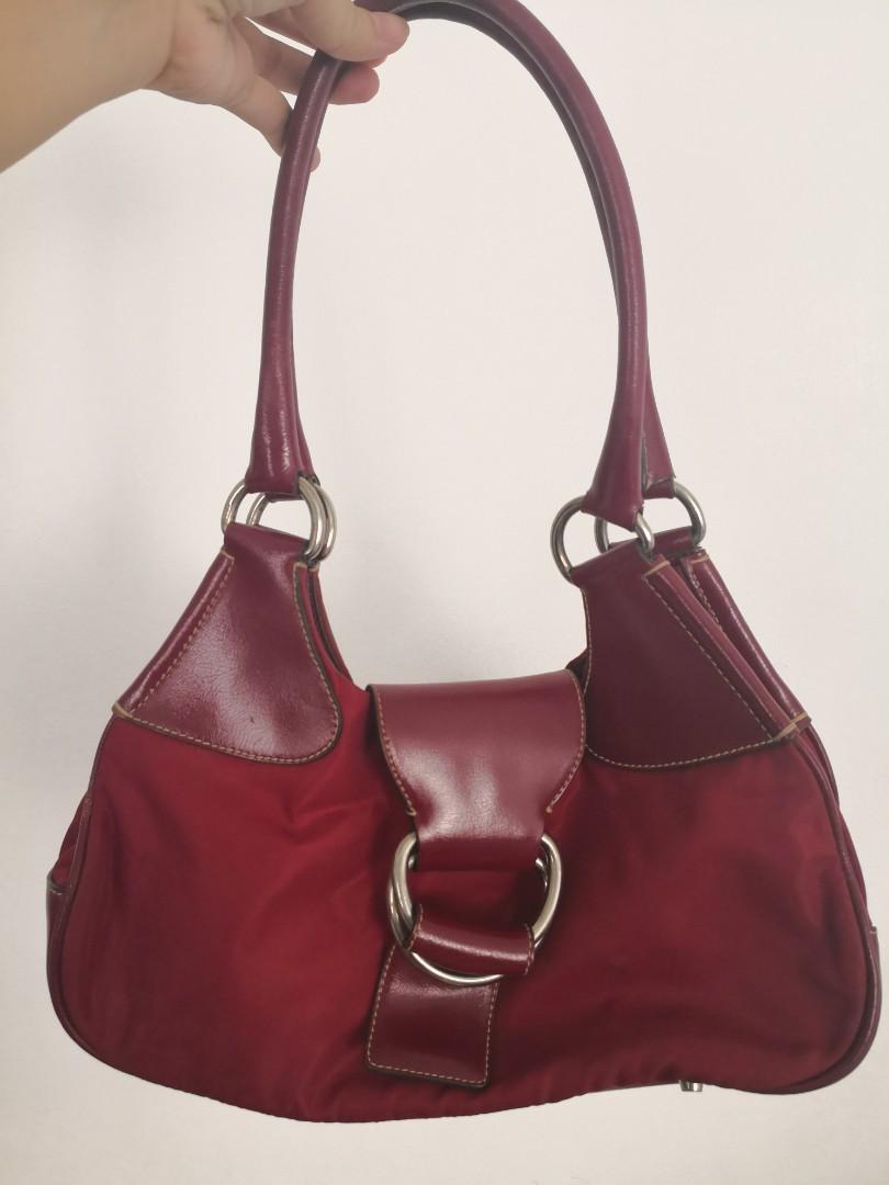 vintage red prada handbag