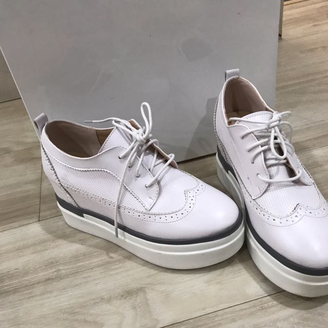 White oxford platform shoes top