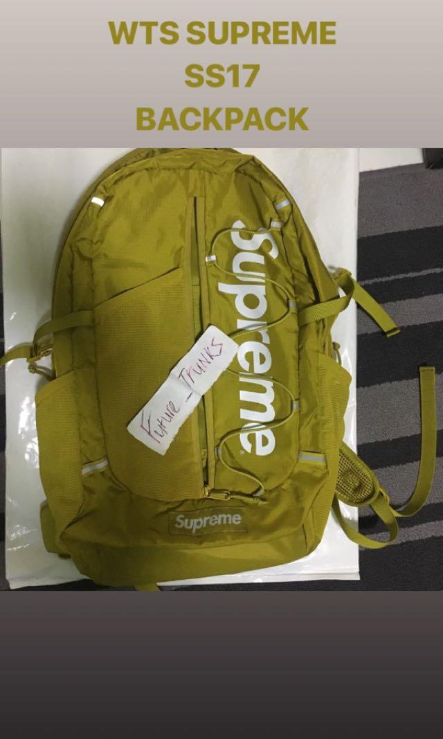 Supreme SS17 acid green backpack, Men's Fashion, Bags, Backpacks on  Carousell