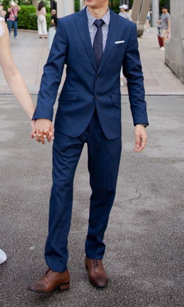 blue suit zara