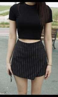 black round neck slim t shirt