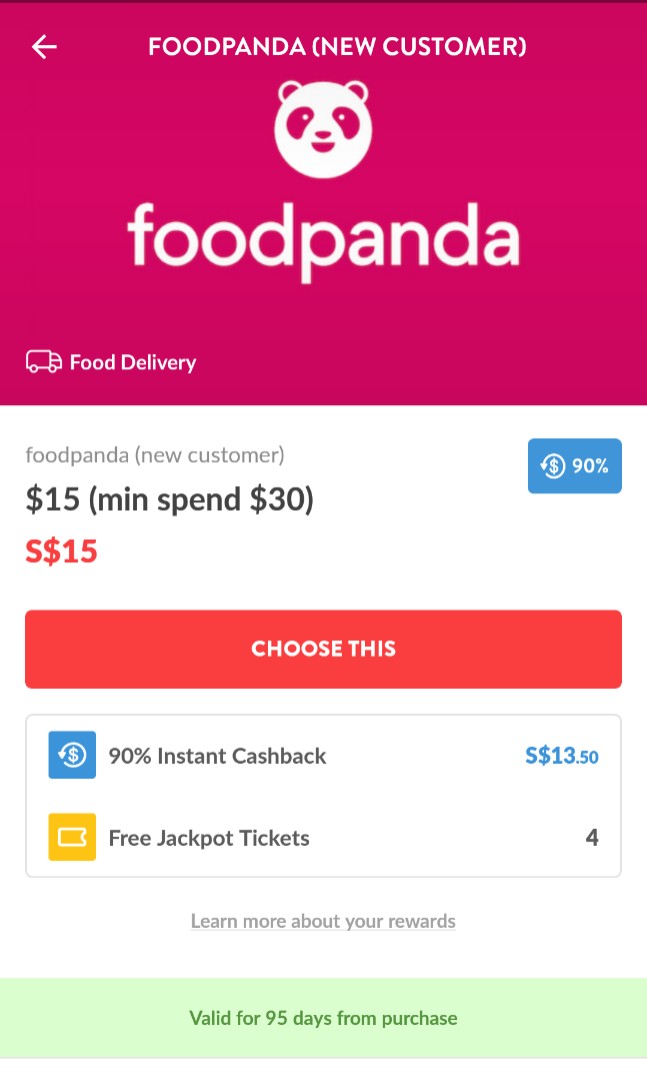 90 Cashback 5 Sign Up Fuzzie Foodpanda New Customer Food Drinks Local Eats On Carousell