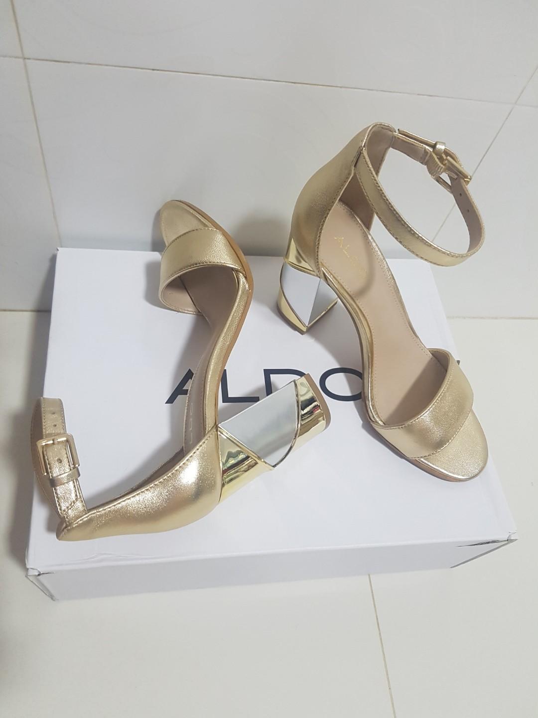 ALDO GOLD HEELS, Women's Fashion, Shoes 
