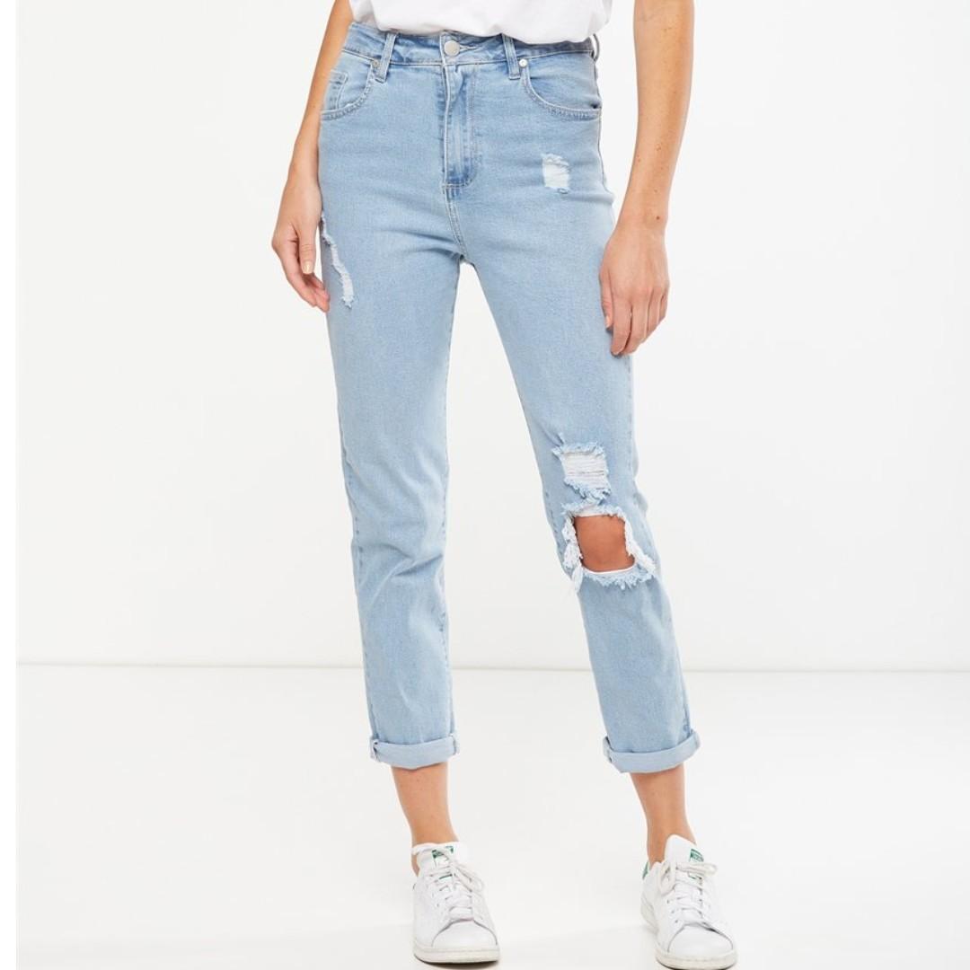 high rise 90s stretch jean