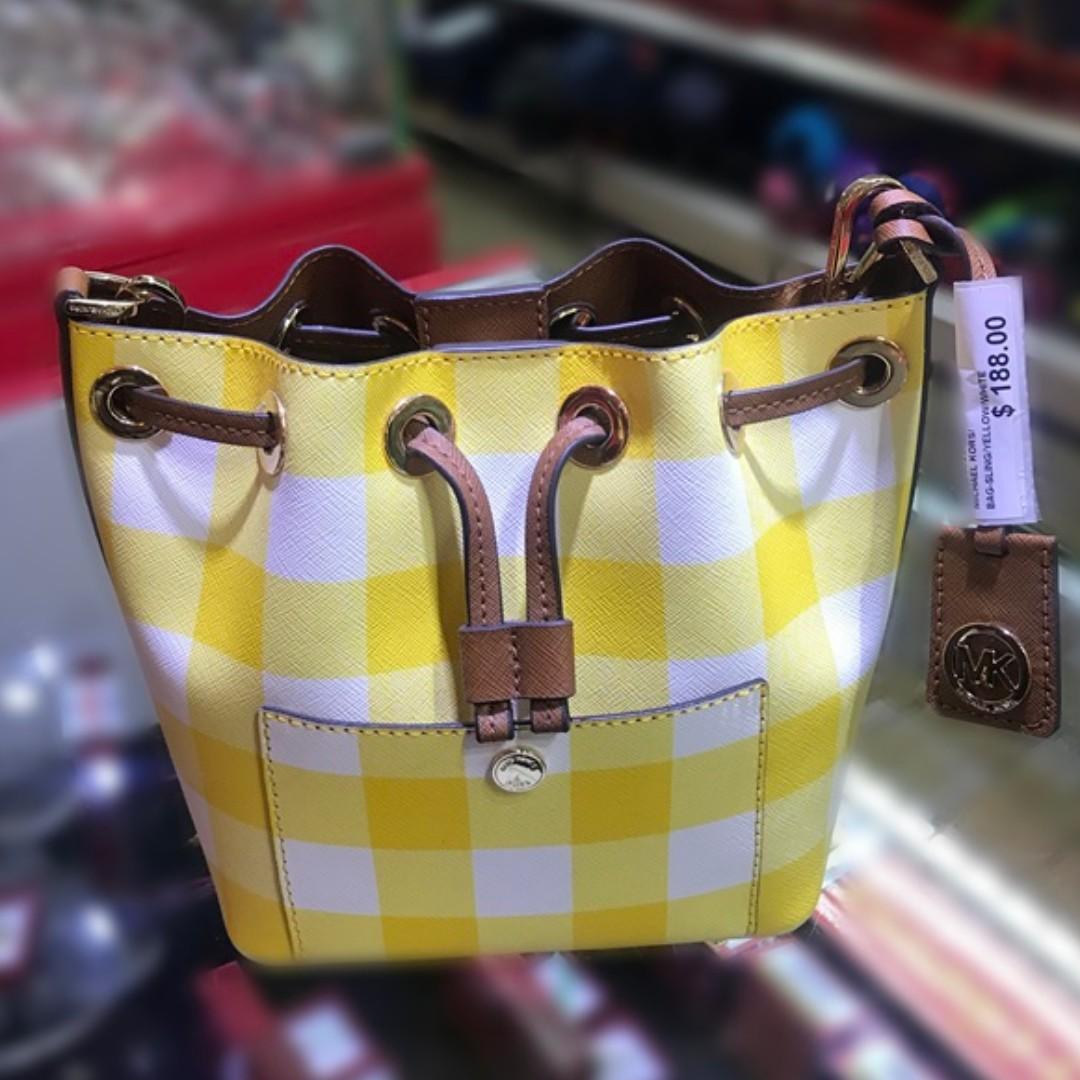Brand New Michael Kors Yellow Bucket Bag