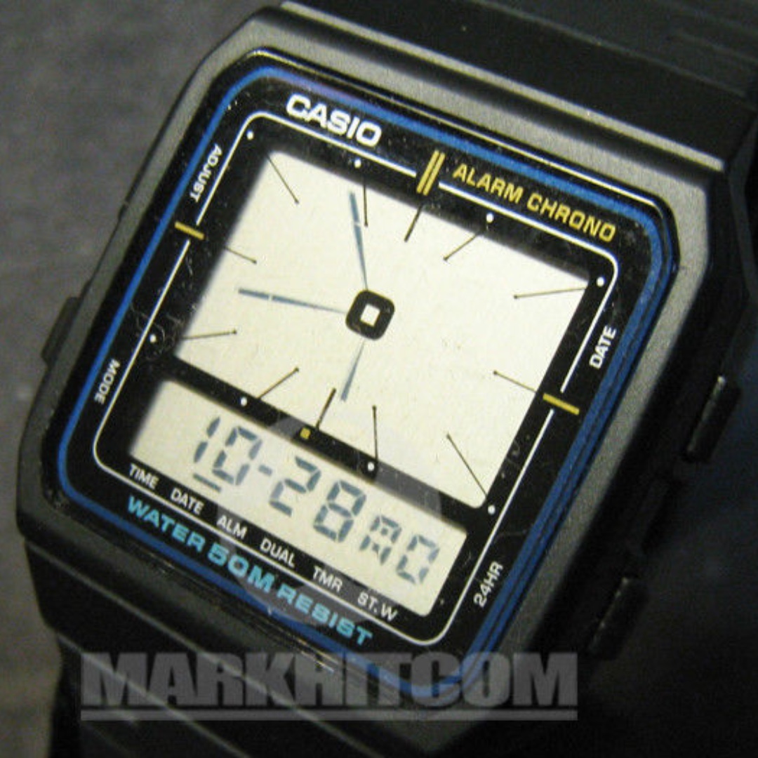 CASIO AE-11W-1A Module 694 Alarm CHRONO Water 50M resist LC analog