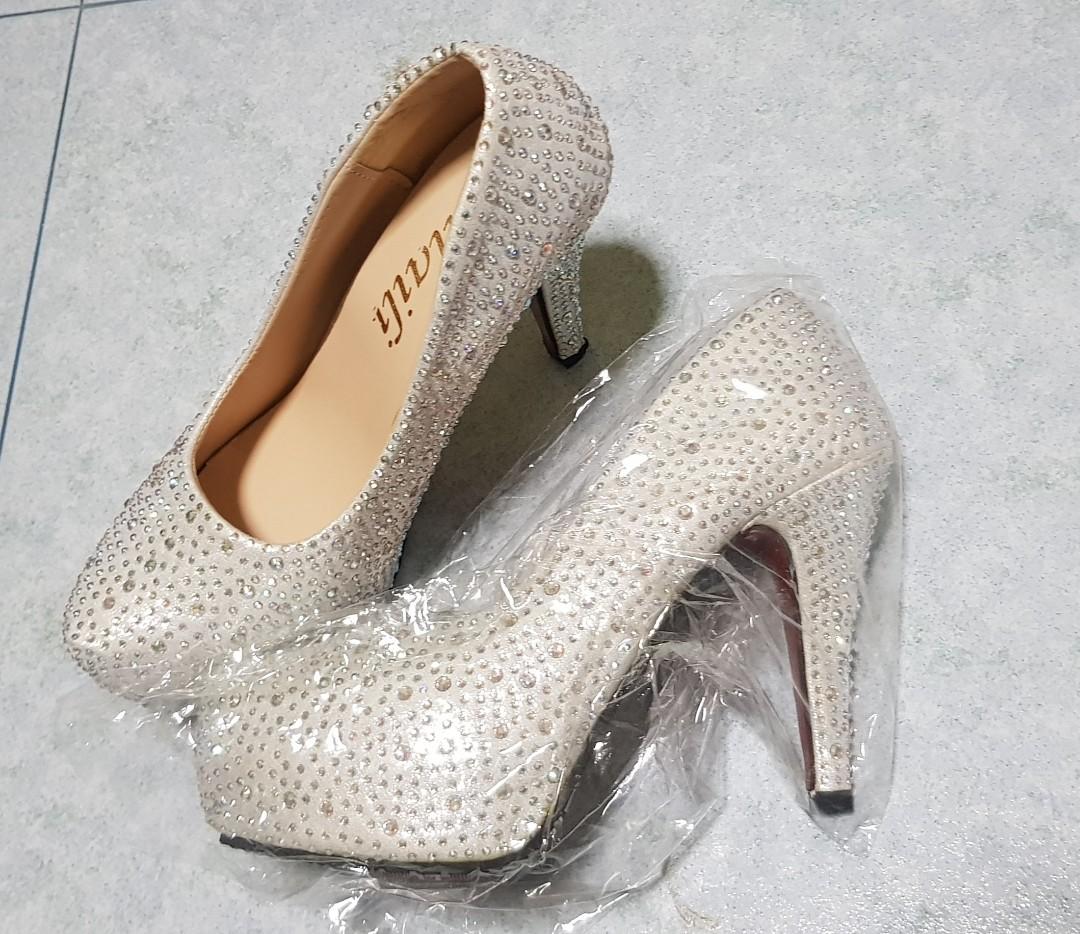 crystal high heel shoes