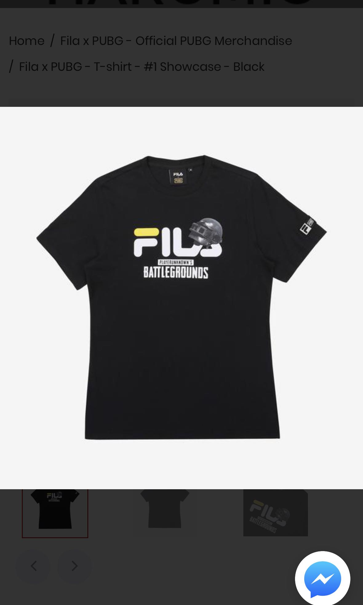 FILA x PUBG 1 showcase T in black Men s Fashion Tops Sets Shirts on Carousell