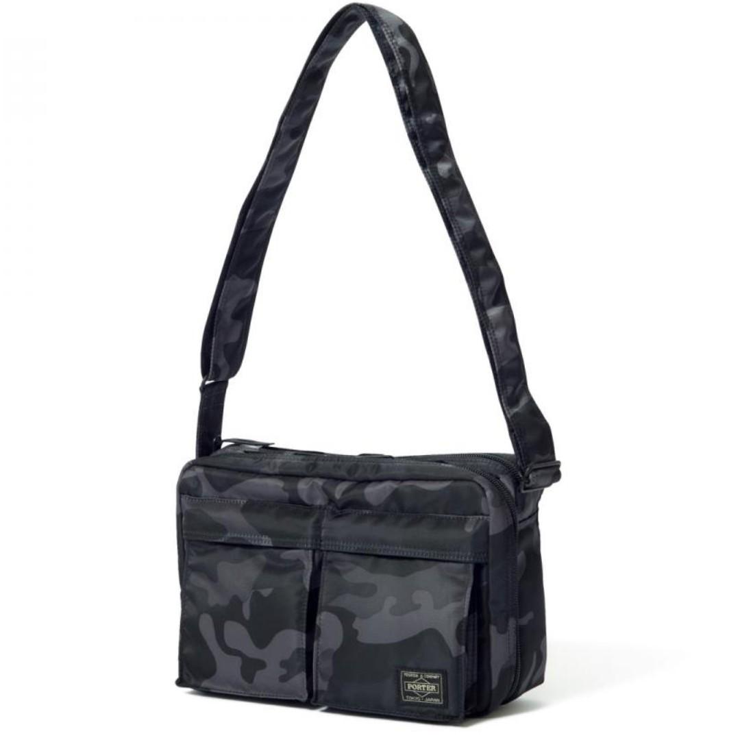 Head Porter JUNGLE SHOULDER BAG small black camo genuine