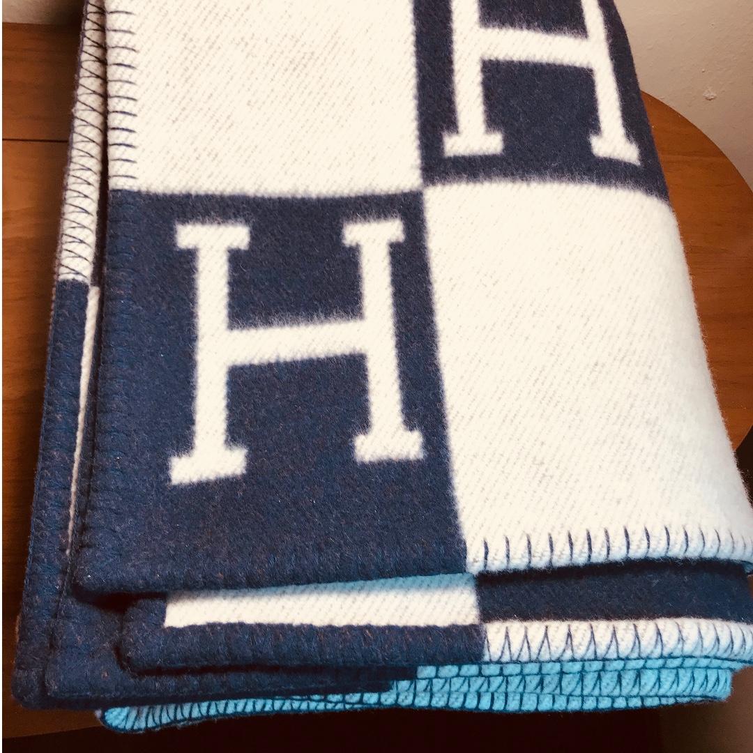 Hermes Avalon Throw Blanket In Classic Dark Blue Hermes Avalon Throw Blanket In Classic Dark Blue