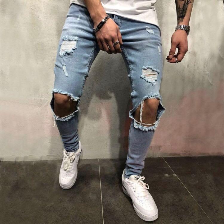 jeans with big holes in knees