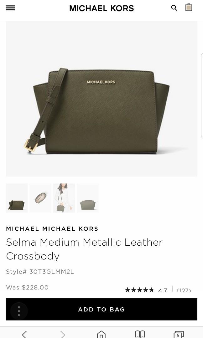 MICHAEL MICHAEL KORS Selma Medium Metallic Leather Crossbody