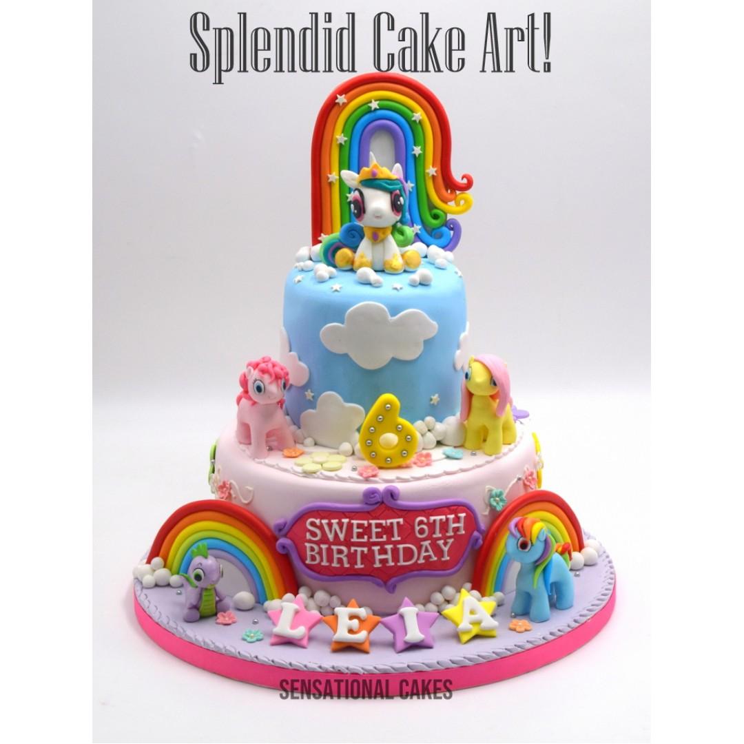 Pony Little 3d Sugar Figurines Rainbow 2 Layer Pastel Colors Girls