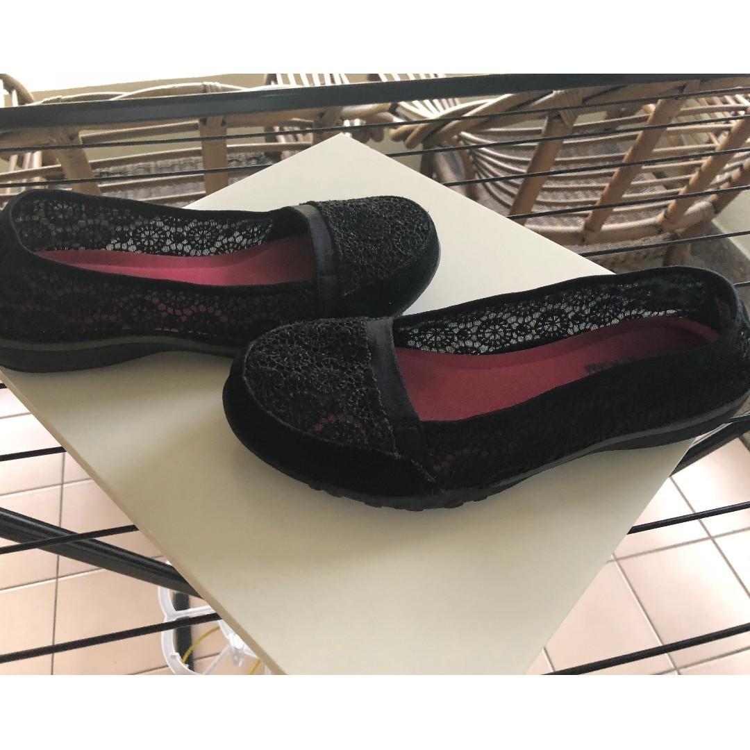 SKECHERS Lace Black Shoes Suitable for Long Walk Memory Foam