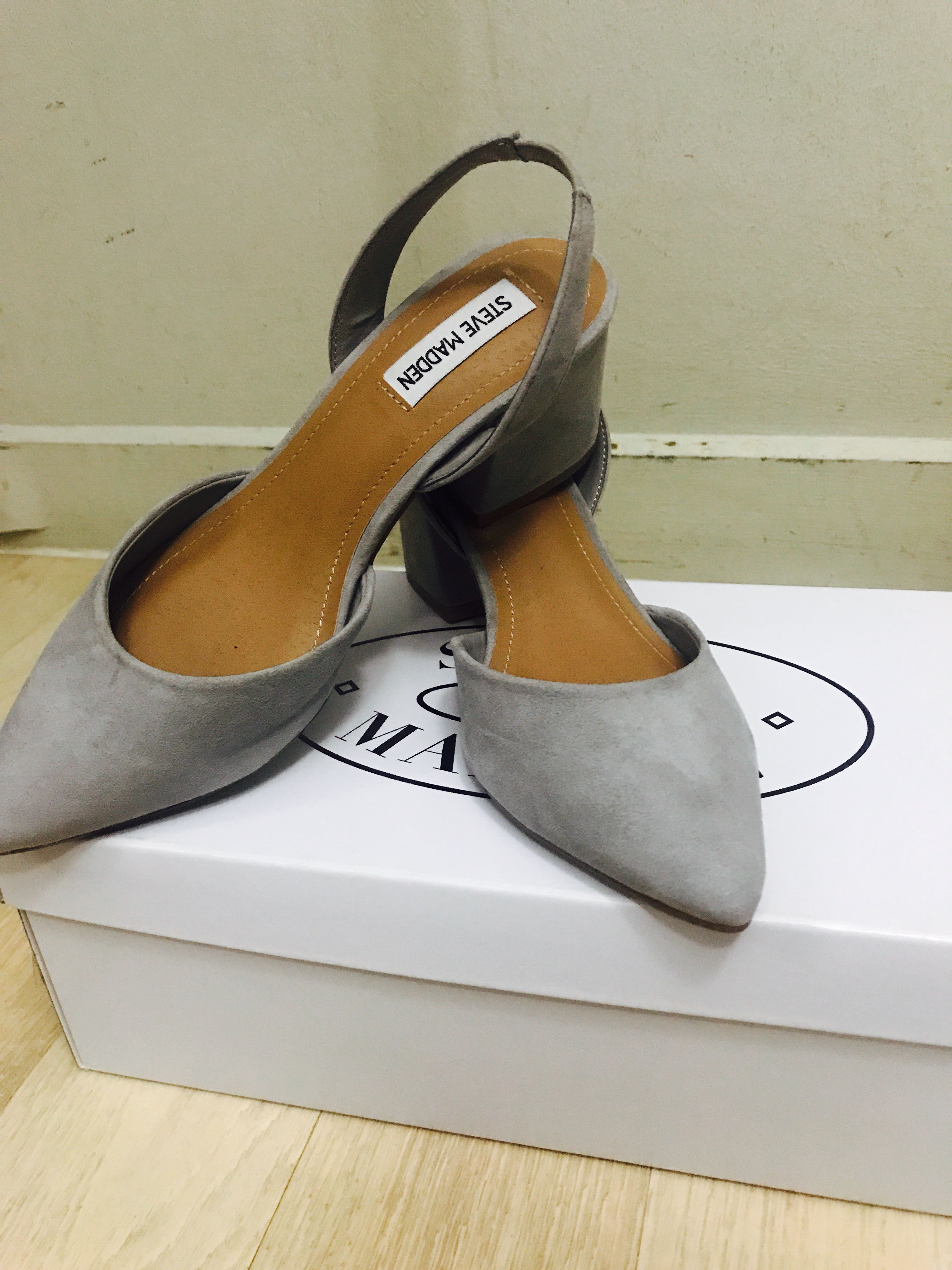 steve madden grey suede heels