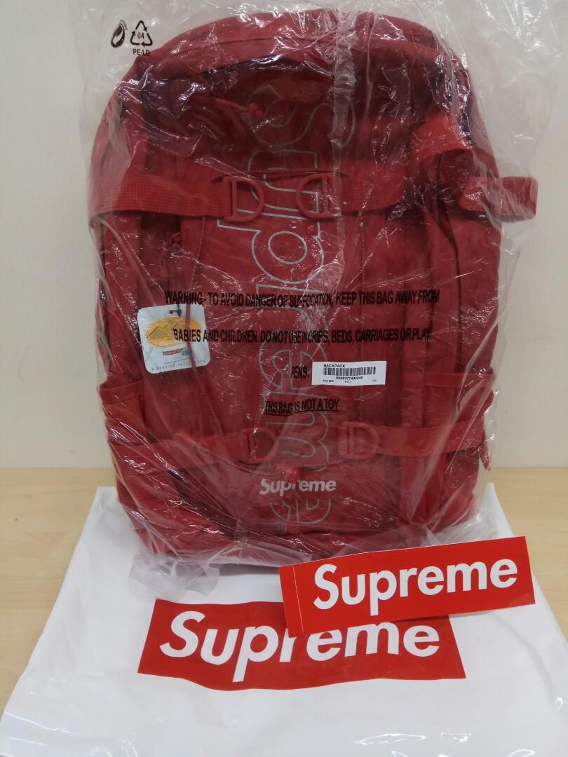 Supreme Fall Winter 2018 Backpack Red Men S Fashion Bags Wallets Backpacks On Carousell