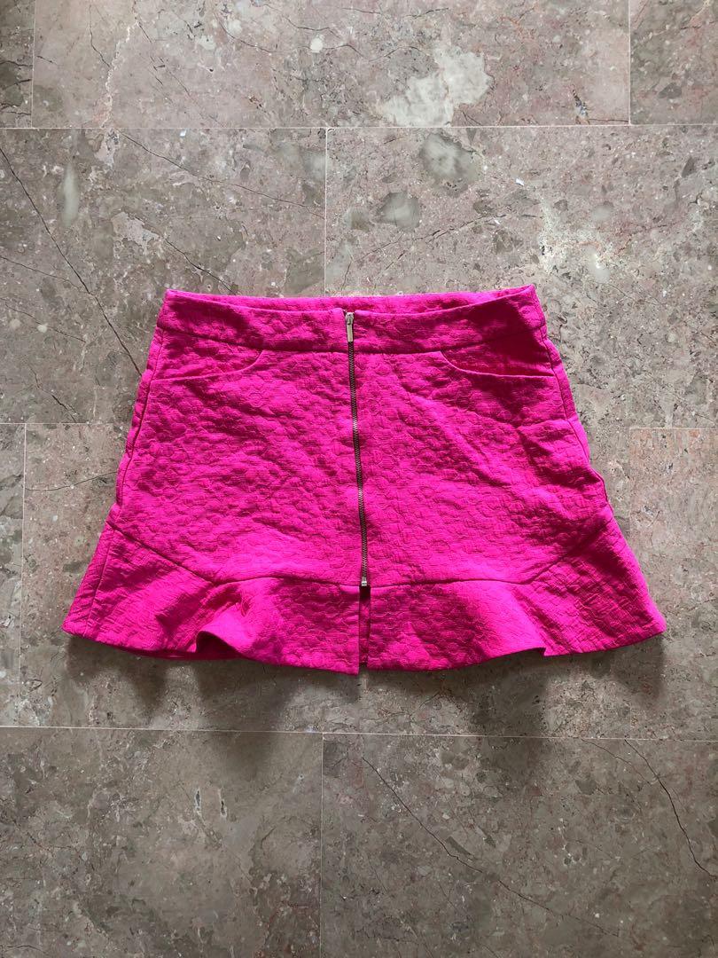 zara pink mini skirt