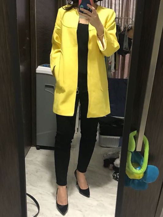 zara yellow jacket women's