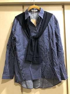 Lalu blue striped shirt with faux sweater