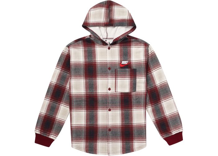 nike supreme plaid hoodie
