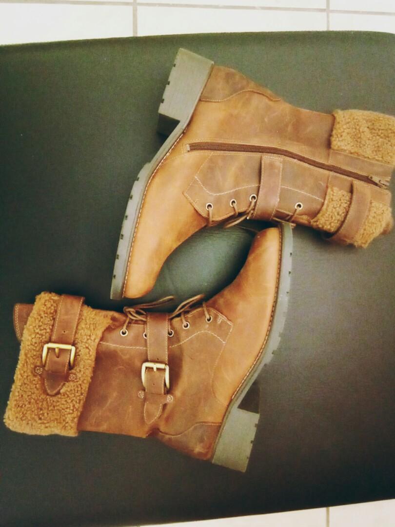 clarks mid calf leather boots