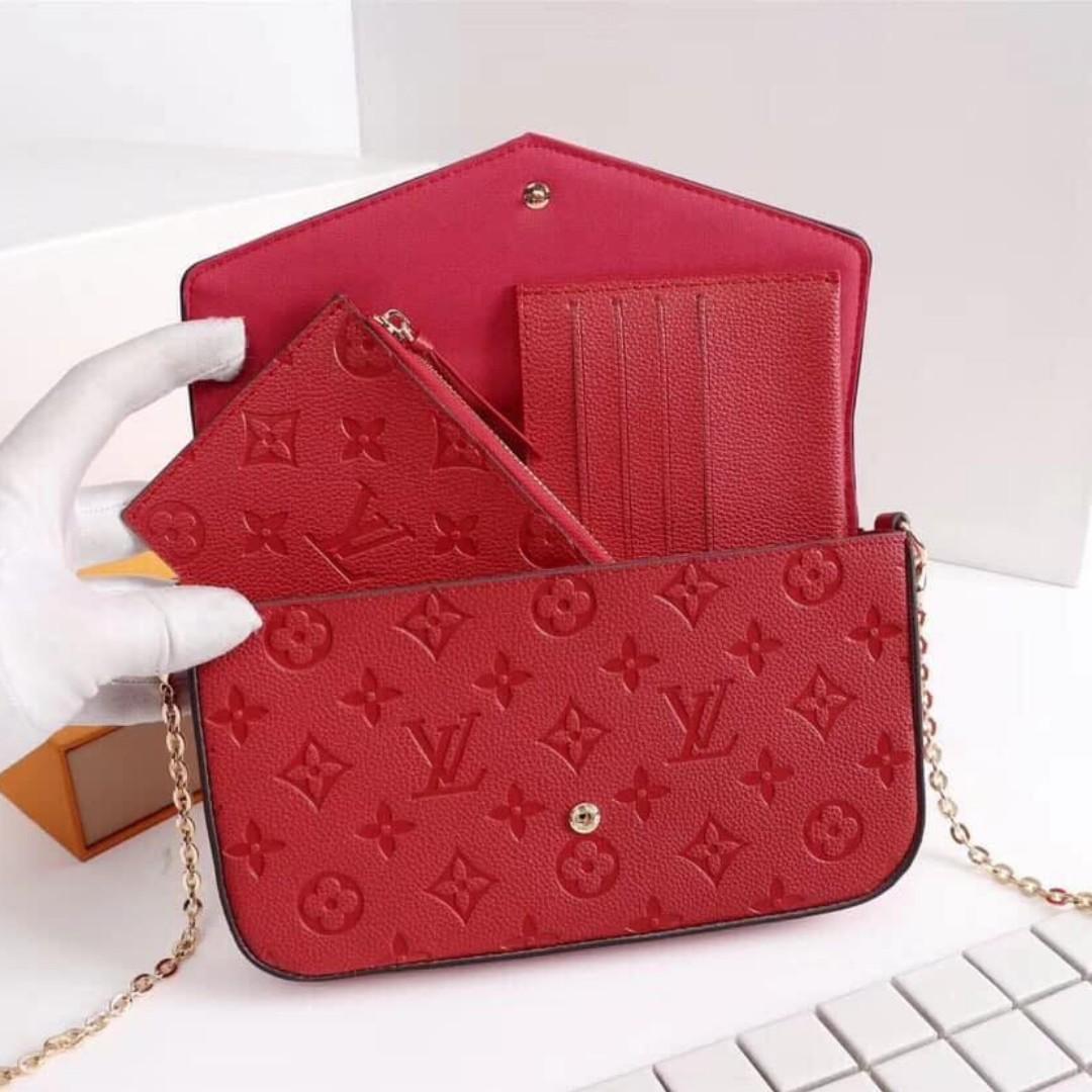 lv red sling bag