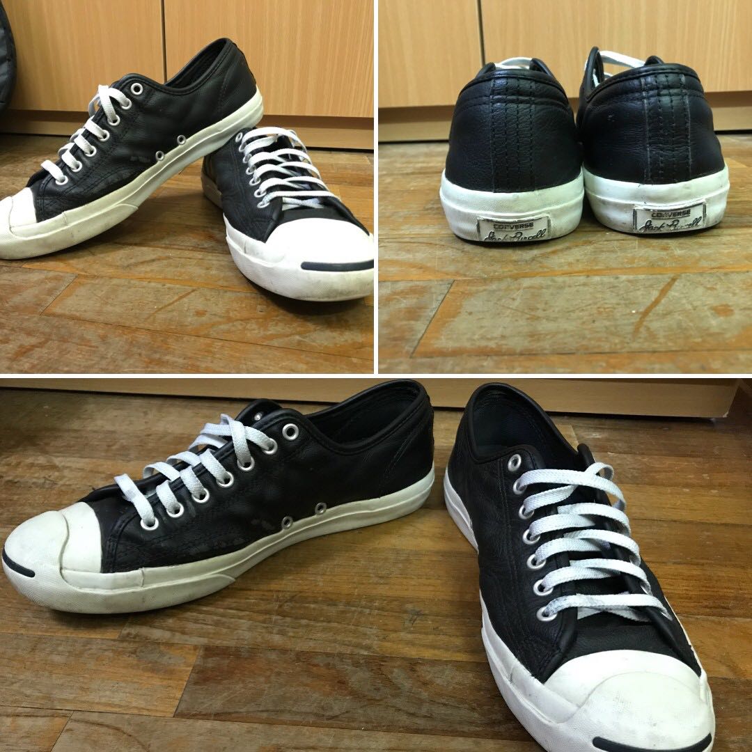 converse jack purcell black leather
