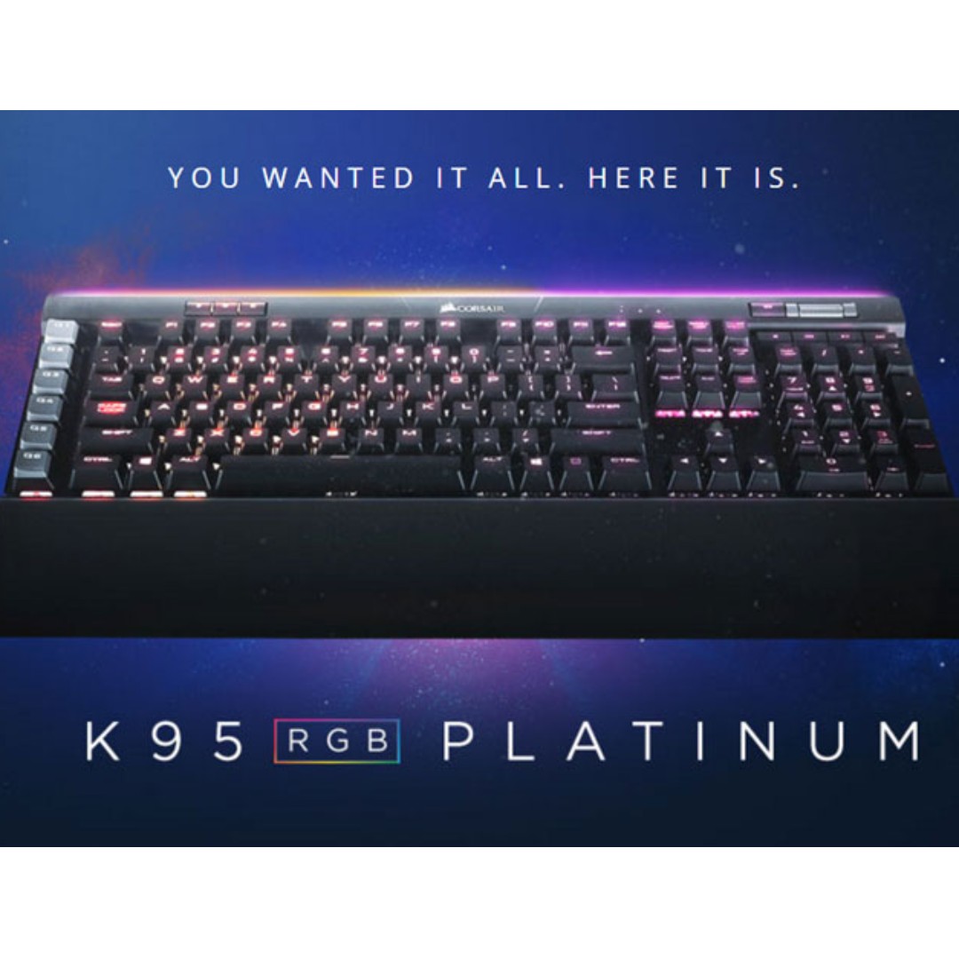 Corsair Gaming K95 Rgb Platinum Mechanical Keyboard Cherry Mx Speed Black Electronics Computer Parts Accessories On Carousell
