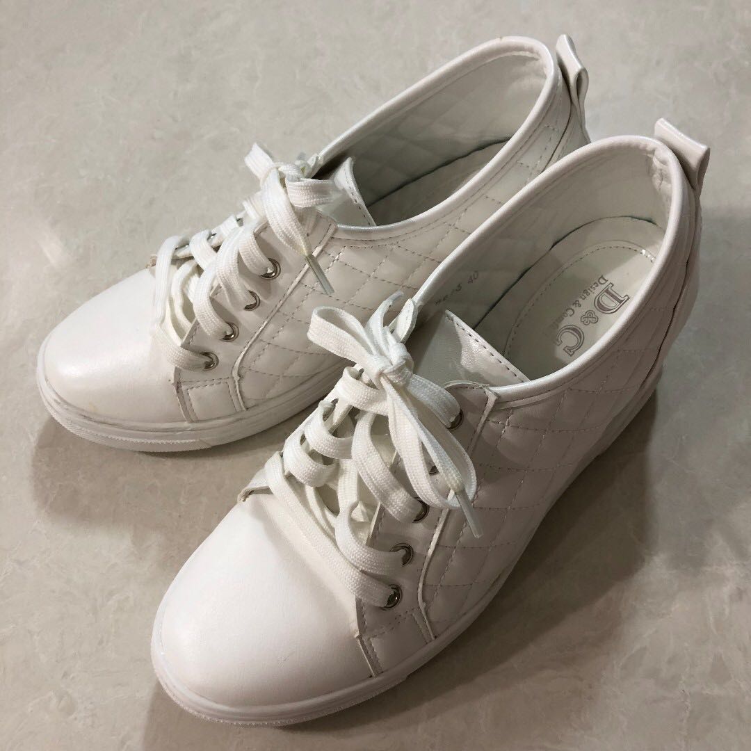 heeled sneakers white