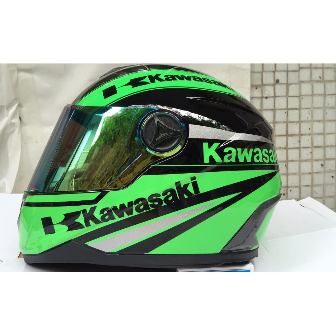DOT approved Kawasaki racing helmet full face, Motorcycles, Motorcycle
