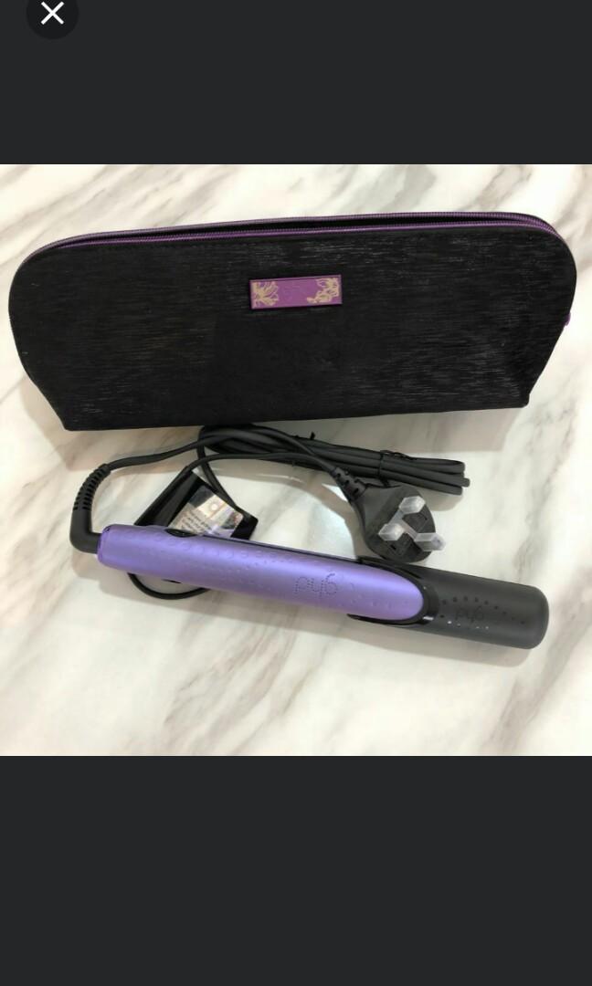GHD hair straightener purple with pouch Beauty Personal Care