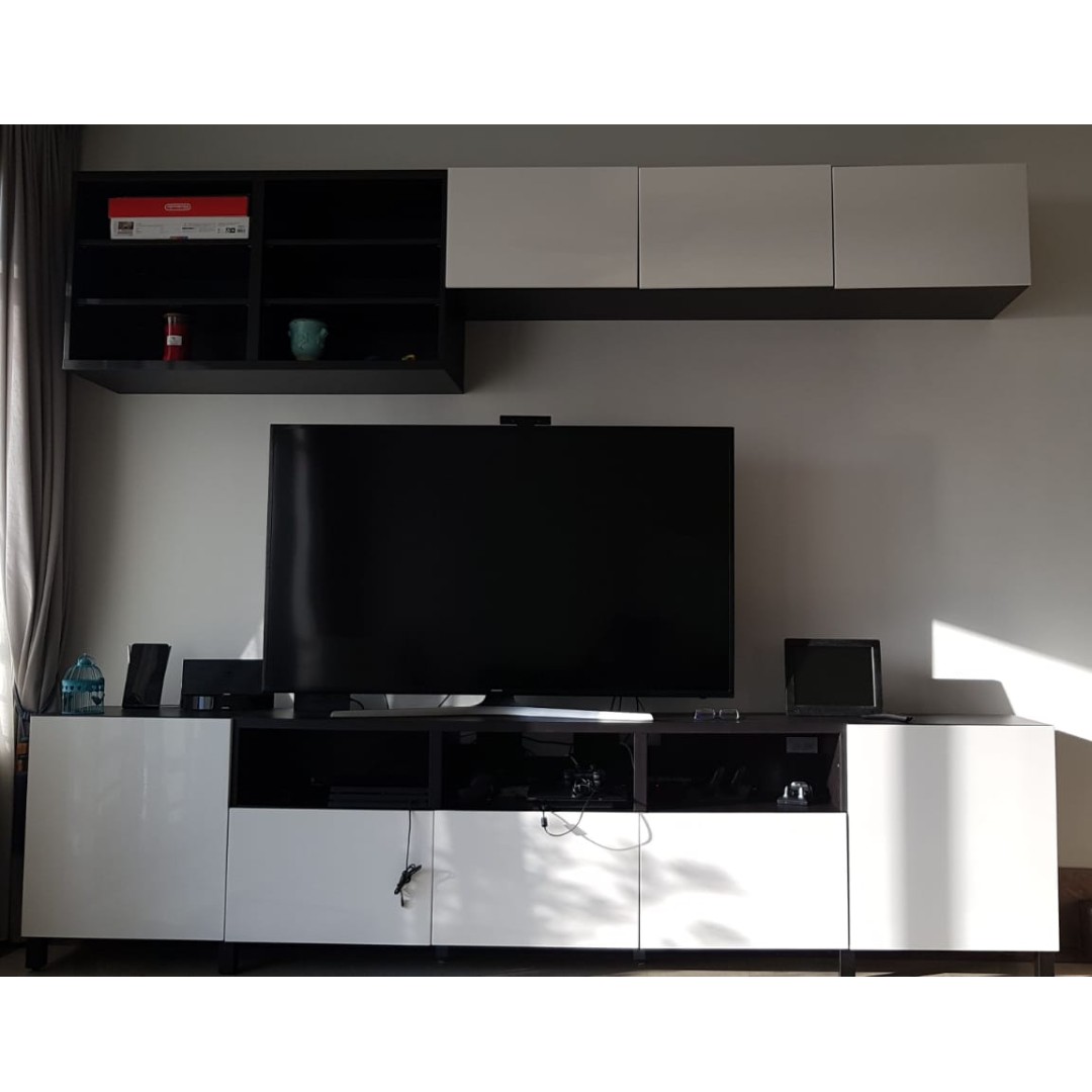 Ikea Besta Modular TV Console Like new Includes top part, Furniture