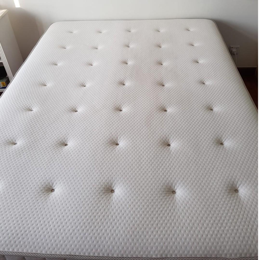 IKEA Espevar bed frame and Hesseng mattress Queen size, Furniture