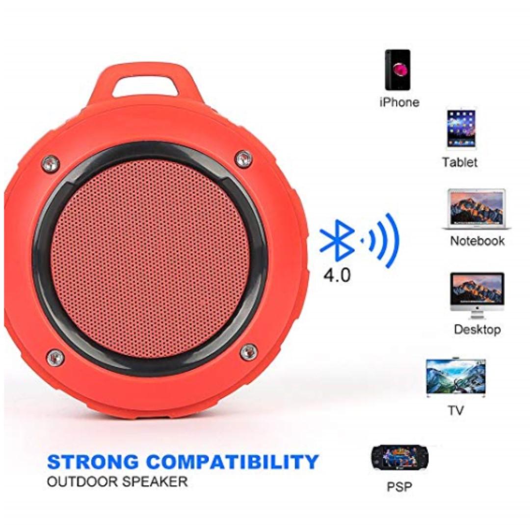 LENRUE Portable Outdoor Bluetooth Speaker, Shower Waterproof Wireless