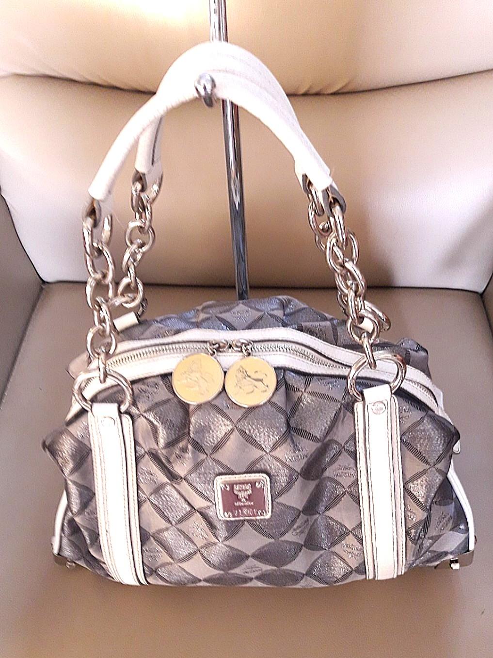 mcm gray tote