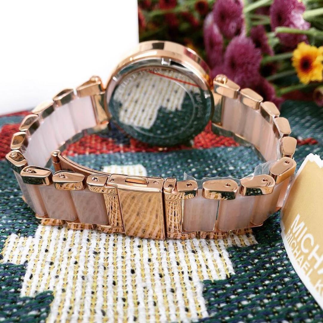 Michael Kors MK5896 Women's Parker Chronograph Bracelet Strap Watch,  Multi/Blush