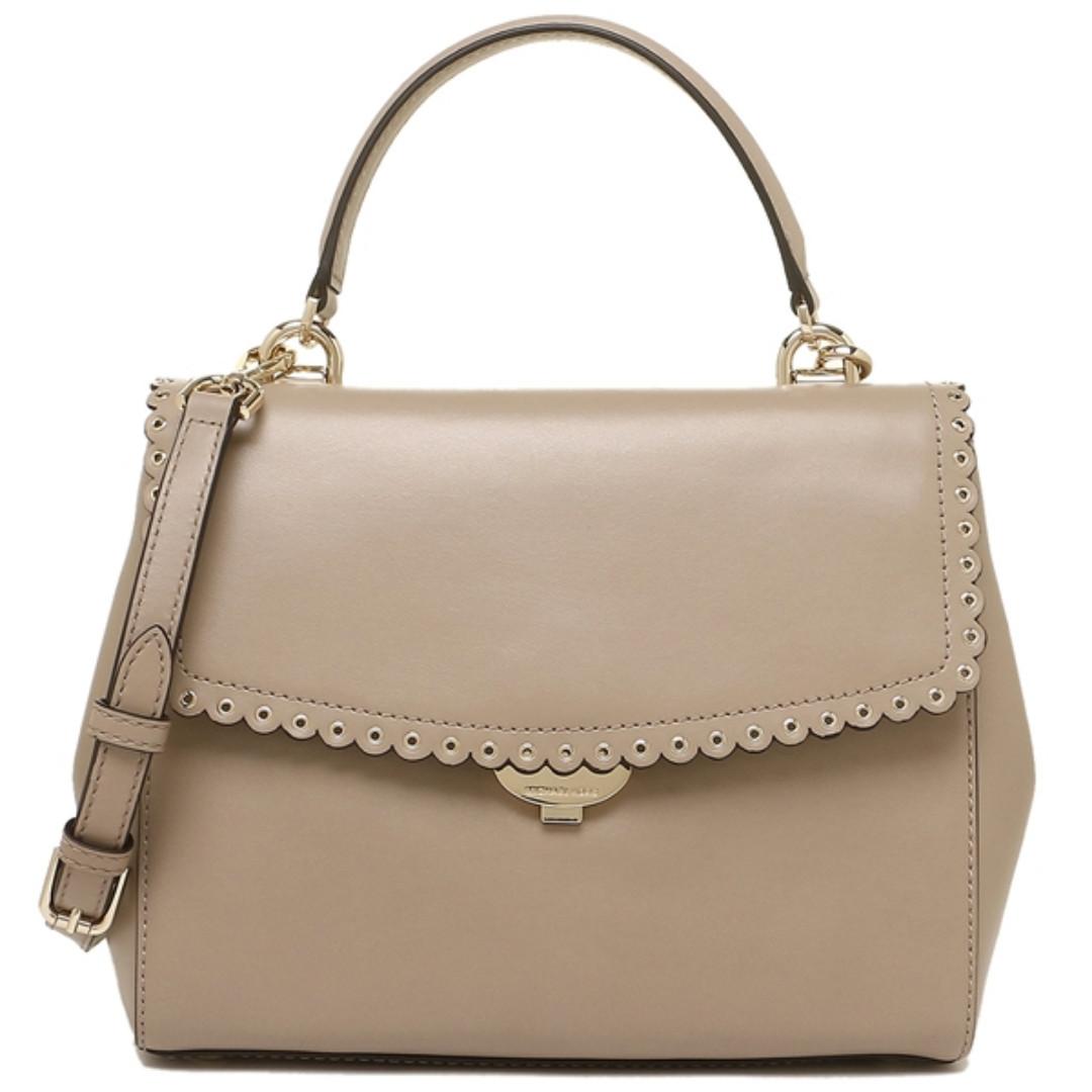 michael michael kors ava medium scalloped leather satchel