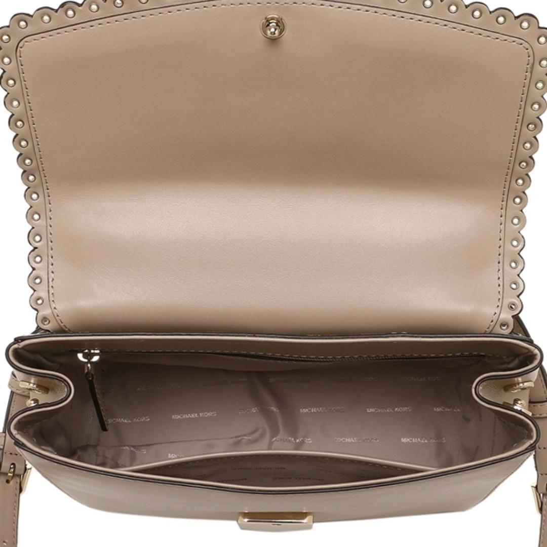 michael michael kors ava medium scalloped leather satchel