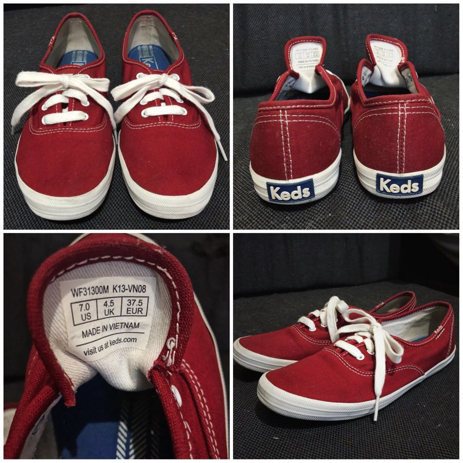 keds champion red canvas