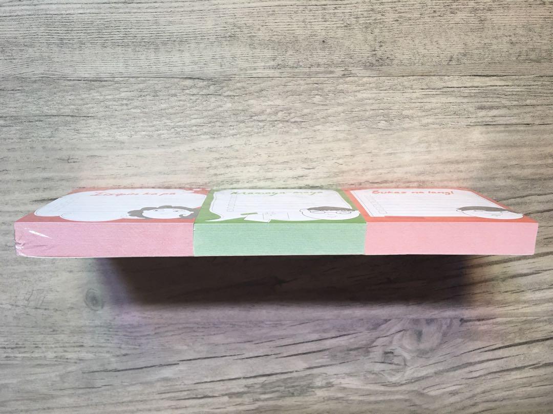 Pasaway Memo Pads - set of 3 (Category: Stationery & School Supplies) located in Paranaque City. Submitted by shop.of.gyla (Listing ID 192083071, Image 2). Description: 3 pieces of Memo Pads/Checklist Designs: 🔹 Iisipin ko pa (red) 🔹 Mamaya-maya (green) 🔹 Bukas na lang! (orange).