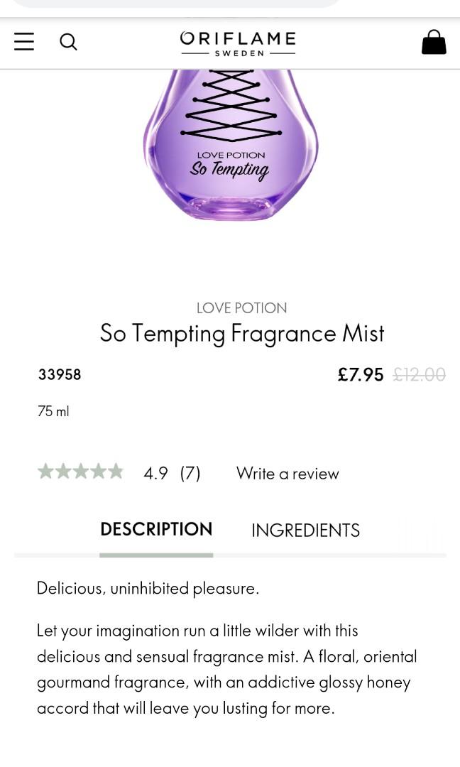 Love potion so clearance tempting oriflame review