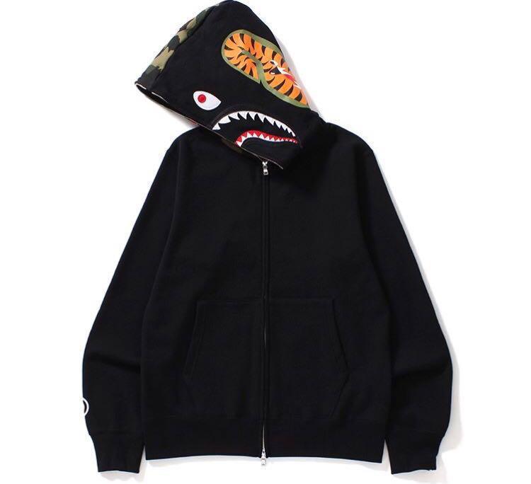 Bape applique shark clearance hoodie